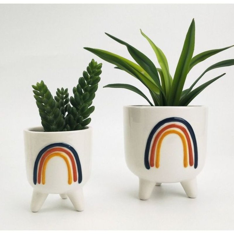 Retro Rainbow Planter (Set Of 2)
