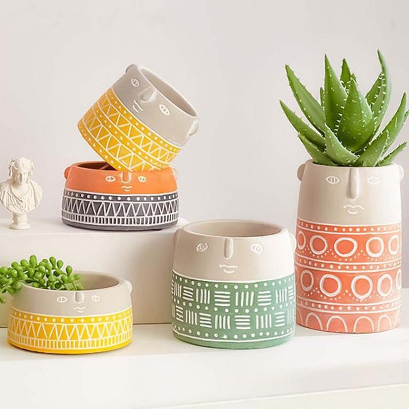 Boho Face Planter (Set Of 5)