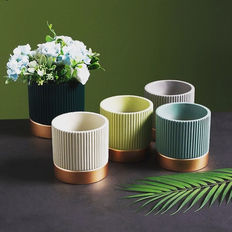 Colourful Striped Planters(Set Of 5)