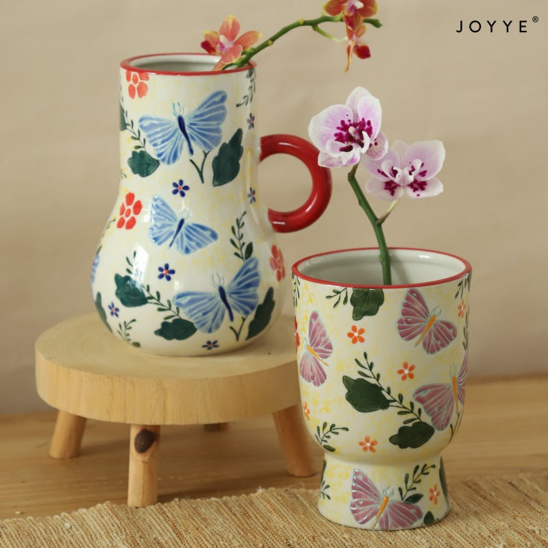 Butterfly Handpainted (Vase Set Of 2)