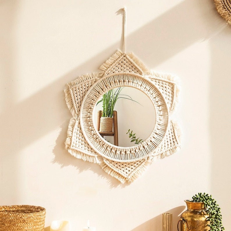Boho Macrame Mirror