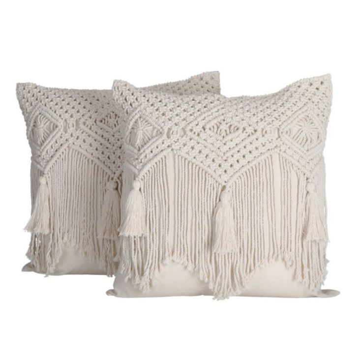 Boho Macrame Cushion Cover ( Set Of 2 )