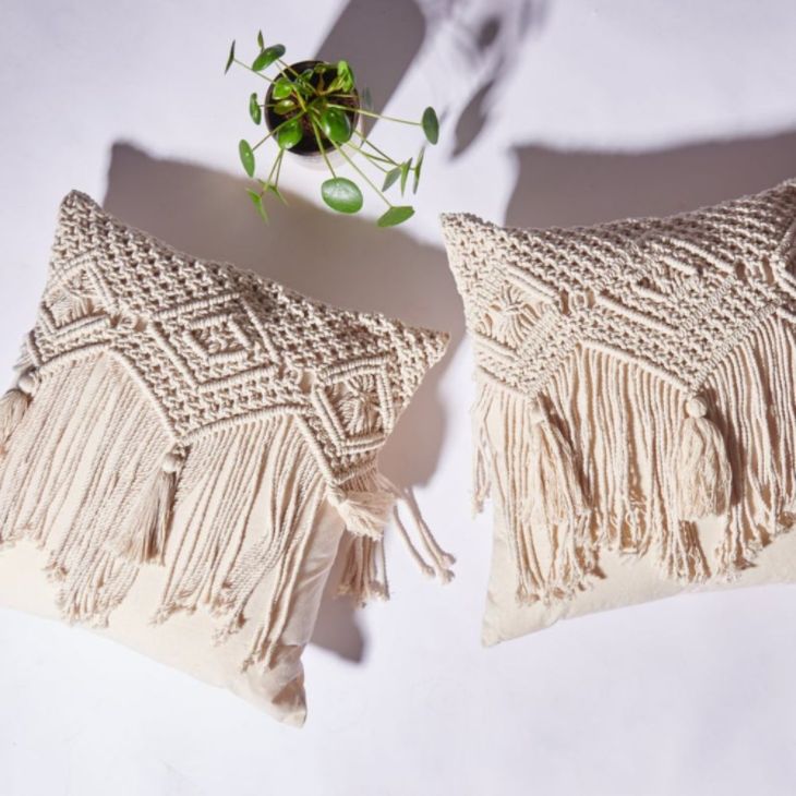 Boho Macrame Cushion Cover ( Set Of 2 )