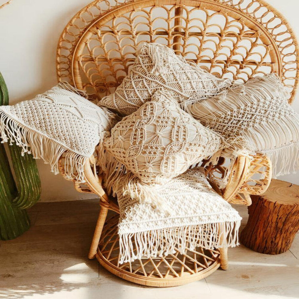 Boho Exquisite Macrame Cushion Cover (Set Of 4)
