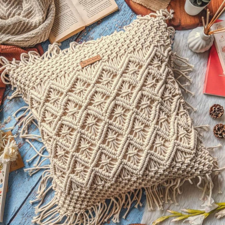 Boho Macrame Cushion Cover